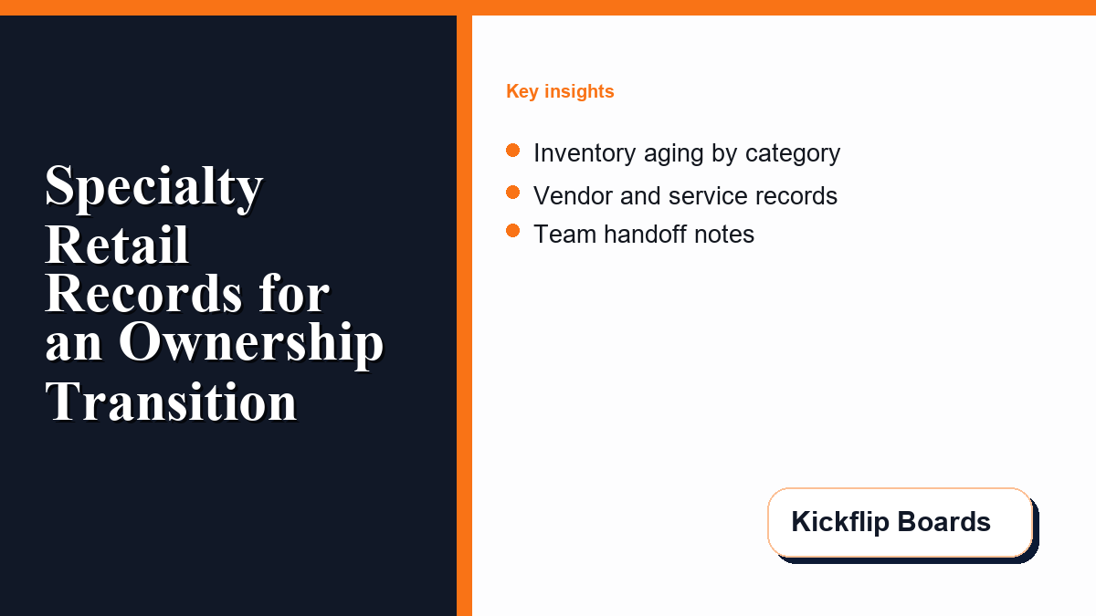 Specialty retail records prepared before an ownership transition